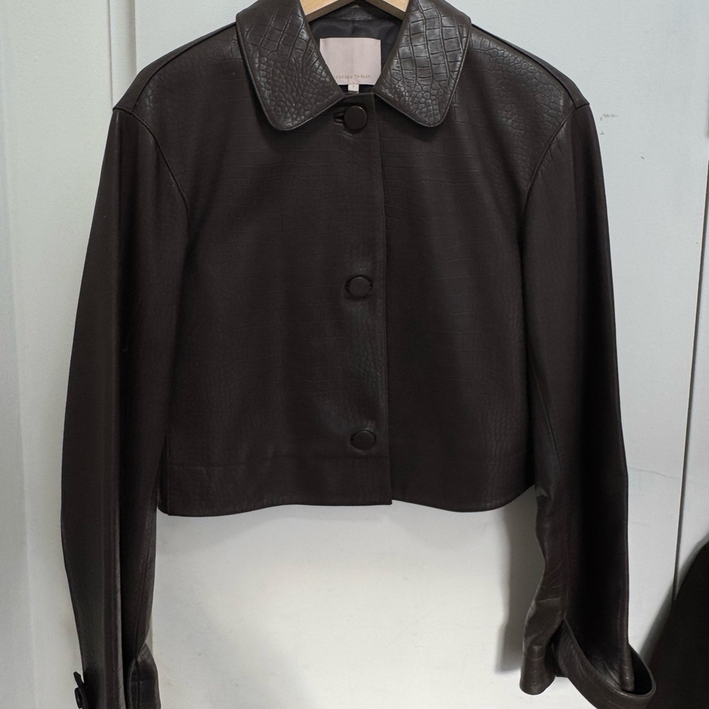 Rebecca Taylor Cropped Leather Coat